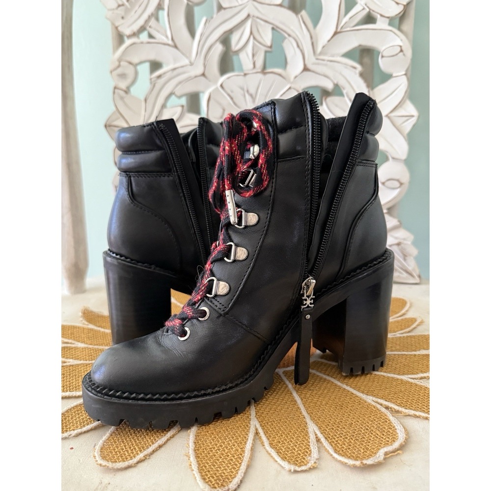 Sam Edelman Women's Sade‎ Hiker Booties Black Leather Size 6 M Moto